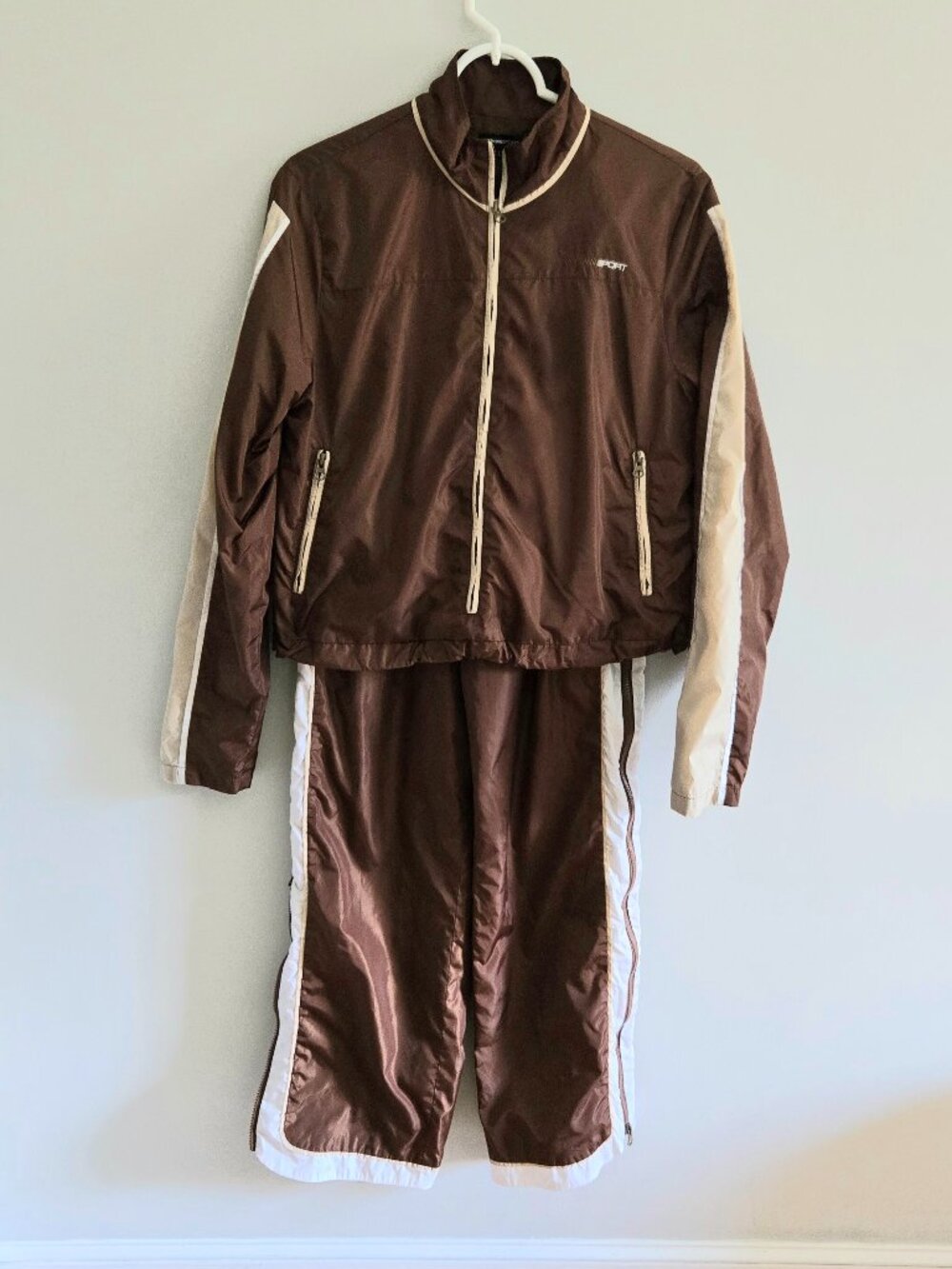 Waydamin Sport Brown Track Jacket and Pants, Size L